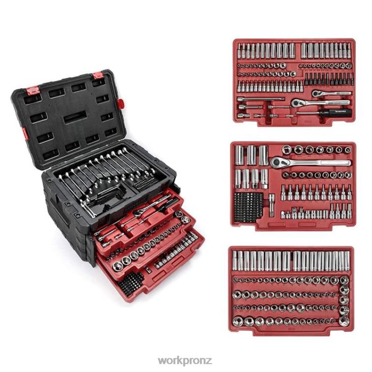 450 Pcs Universal Professional Mechanics Tool Set with Heavy Duty Case Box 8884L306 Useful WORKPRO Tool