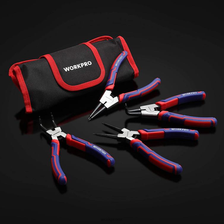 4 Pcs Snap Ring Pliers Set with Storage Pouch 8884L67 Useful WORKPRO Tool