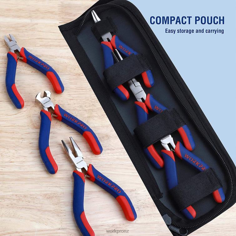 6 Pcs Mini Pliers Set with Pouch 8884L64 Useful WORKPRO Tool