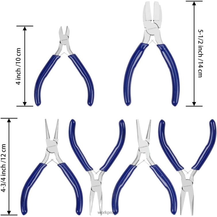 7 Pcs Jewelers Pliers Set with Easy Carrying Pouch 8884L78 Useful WORKPRO Tool