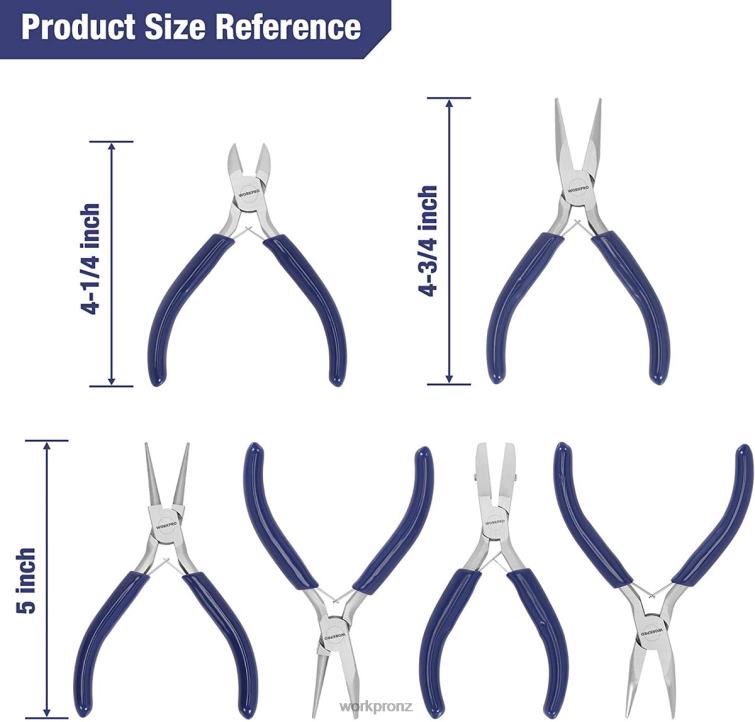 7 Pcs Jewelry Pliers Set for Jewelry Making Tools with Easy Carrying Pouch 8884L77 Useful WORKPRO Tool