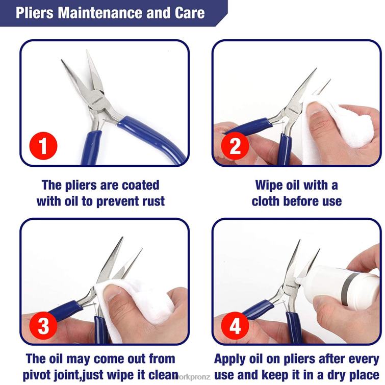 7 Pcs Jewelry Pliers Set for Jewelry Making Tools with Easy Carrying Pouch 8884L77 Useful WORKPRO Tool