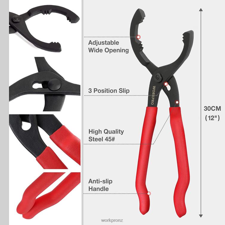 Adjustable Oil Filter Pliers Ideal For Engine Filters Conduit Fittings 8884L69 Useful WORKPRO Tool