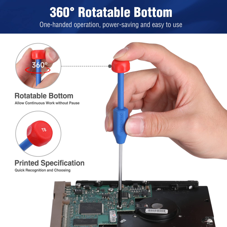 10-Pcs Precision Screwdriver Set with Case, Phillips, Slotted, Torx Star, Magnetic Screwdriver Repair Tool Kit, Non-Slip Grip 8884L103 New WORKPRO Tool