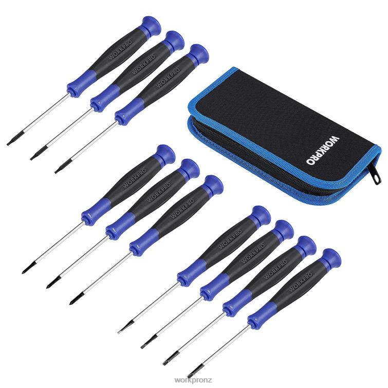 10 Pcs Precision Screwdriver Set with Pouch 8884L100 Useful WORKPRO Tool