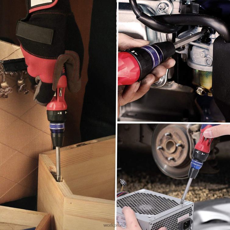12-in-1 Ratcheting Multi-Bit Quick-load Mechanism Screwdriver 8884L101 Morden WORKPRO Tool