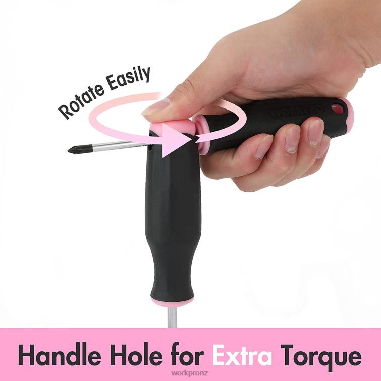 6 Pcs Magnetic Screwdrivers Set 8884L244 Pink WORKPRO Tool