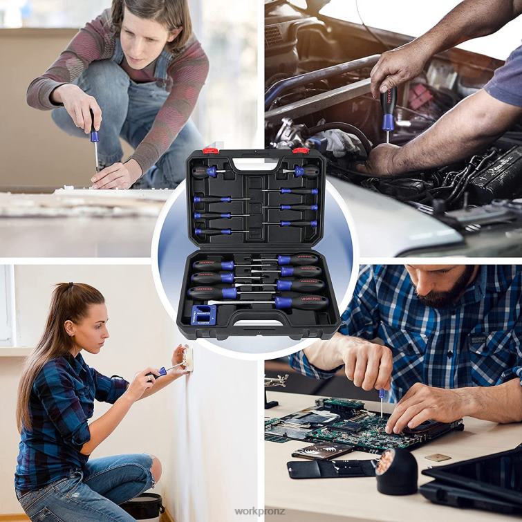 Magnetic Screwdriver Set, 16 Pcs Torx Slotted Phillips Precision Screwdrivers with Magnetizer 8884L98 New WORKPRO Tool