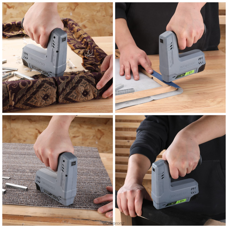 3.6V 2.0Ah Battery Powered Electric Cordless 2-in-1 Staple and Nail Gun 8884L265 Pink/Gray WORKPRO Tool