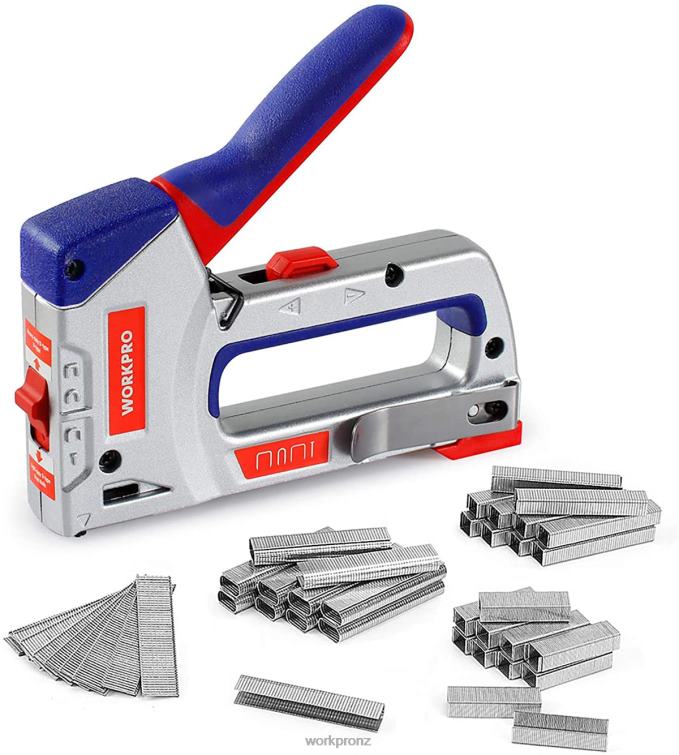 Heavy-Duty 4-in-1 Staple Gun Kit Manual Brad Nailer with 3000 Staples and 1000 Brad Nails 8884L57 Helpful WORKPRO Tool