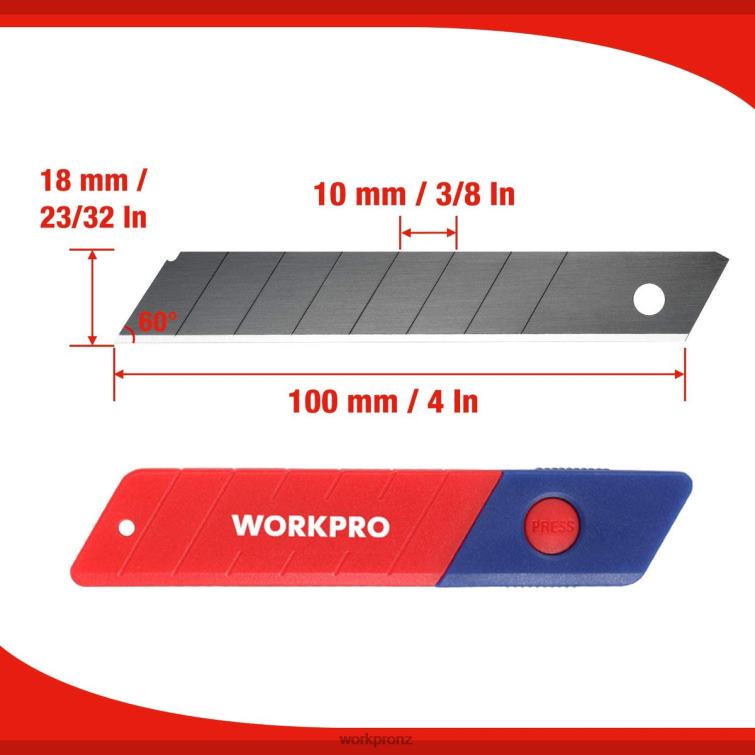 18mm Snap-off Blades SK5 Steel Replacement Blade Fits Pack of 100 8884L53 Useful WORKPRO Tool
