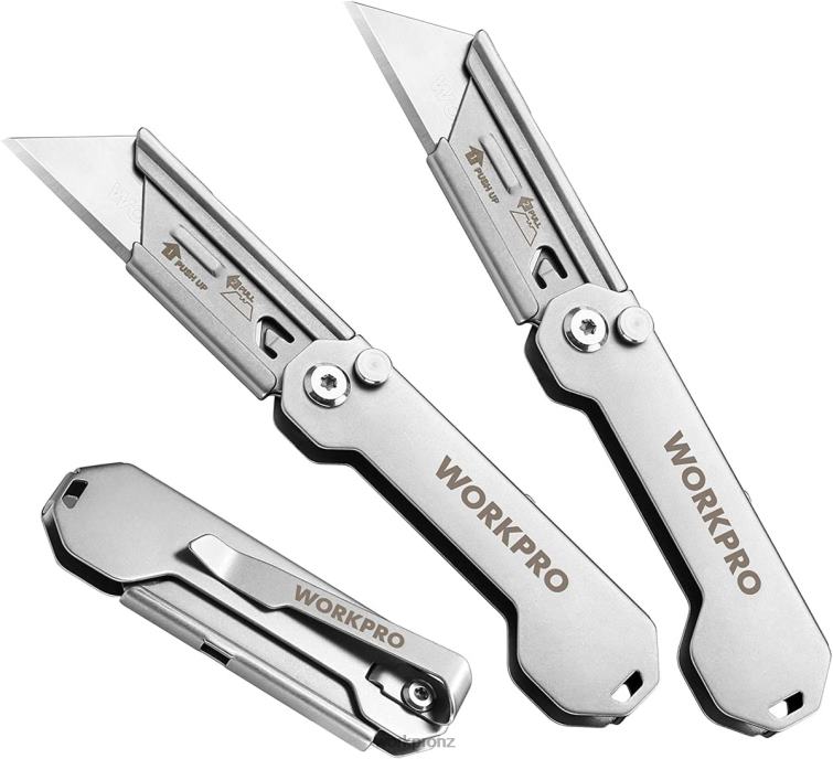 3 PCS Folding Utility Knife Sets Quick Change Blades Box Cutter 8884L43 Helpful WORKPRO Tool