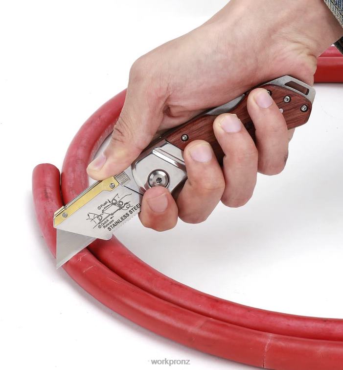 Folding Utility Knife Wood Handle Heavy Duty Cutter 8884L39 Morden WORKPRO Tool