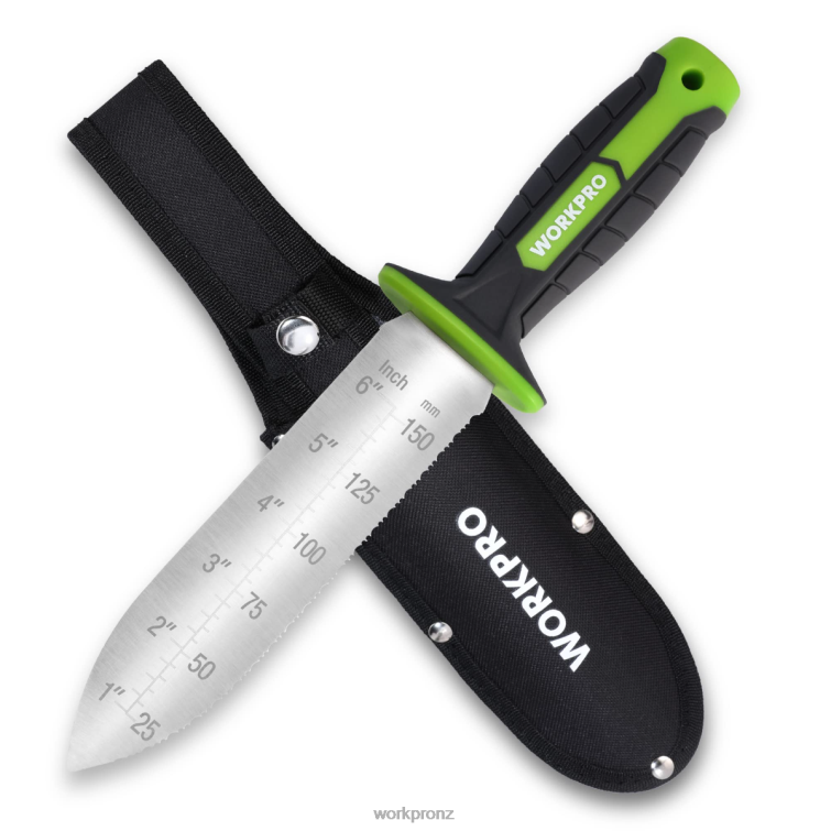 Garden Knife with Oxford Sheath, Stainless Steel Blade with Cutting Edge 8884L283 Green/Pink WORKPRO Tool