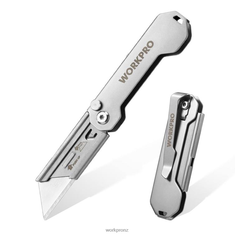 Quick Change Folding Pocket Utility Knife Mini Stainless Steel Folding Knife with Belt Clip 8884L47 New WORKPRO Tool