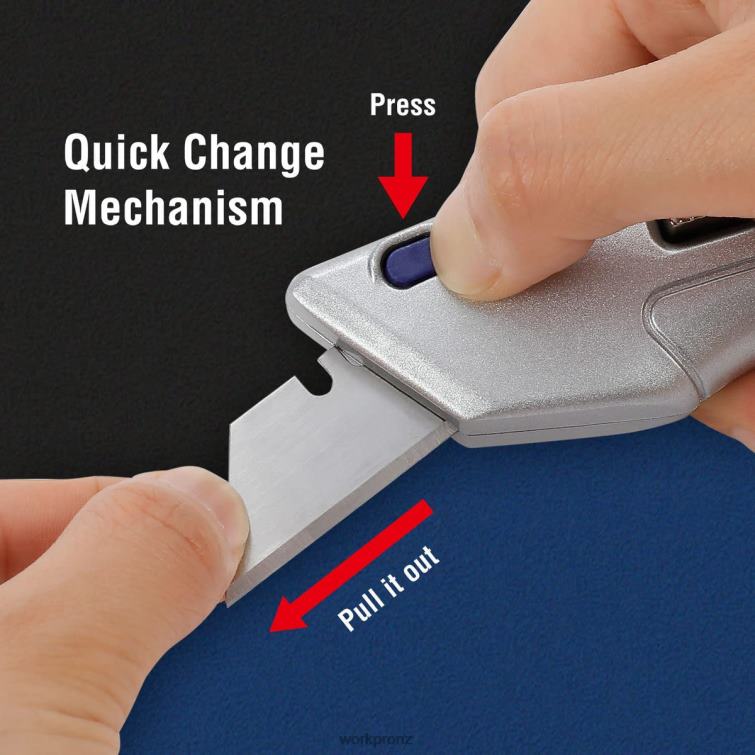 Retractable Utility Knife and Self-retracting Safety Box with 2 Extra Blades Included 8884L41 Morden WORKPRO Tool