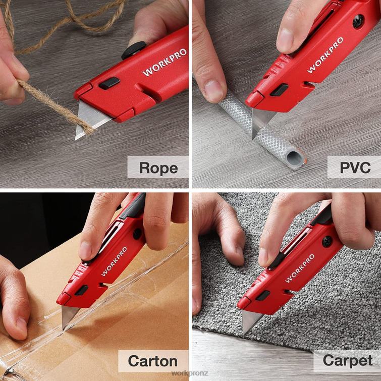 Retractable Utility Knife with Extra Blade Storage, 2 Pack Quick-Change Box Cutters 8884L56 Morden WORKPRO Tool