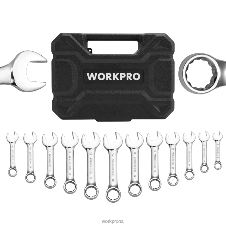 12 Pcs Stubby Combination Wrench Set 8884L97 Helpful WORKPRO Tool