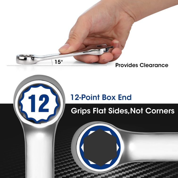 12 Pcs Stubby Combination Wrench Set 8884L97 Helpful WORKPRO Tool