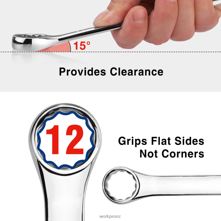 20 Pcs Metric & SAE Combination Cr-V 12-point Wrench Set 8884L93 Morden WORKPRO Tool