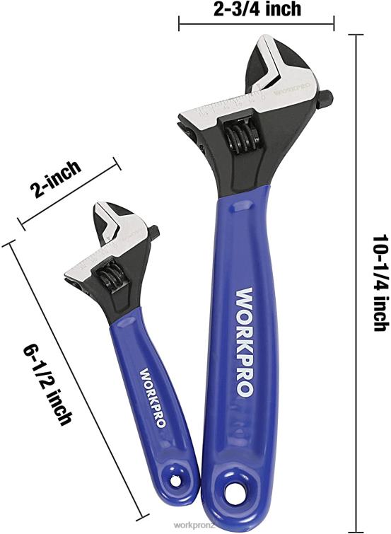 2 Pcs Adjustable Wrench Set for Home GarageWorkshop and DIY 8884L87 Helpful WORKPRO Tool