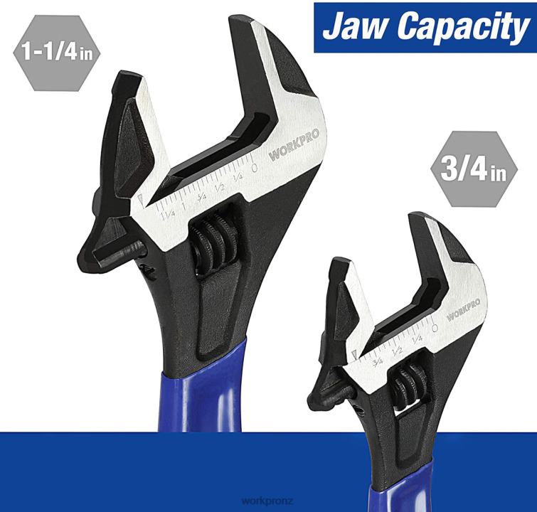 2 Pcs Adjustable Wrench Set for Home GarageWorkshop and DIY 8884L87 Helpful WORKPRO Tool