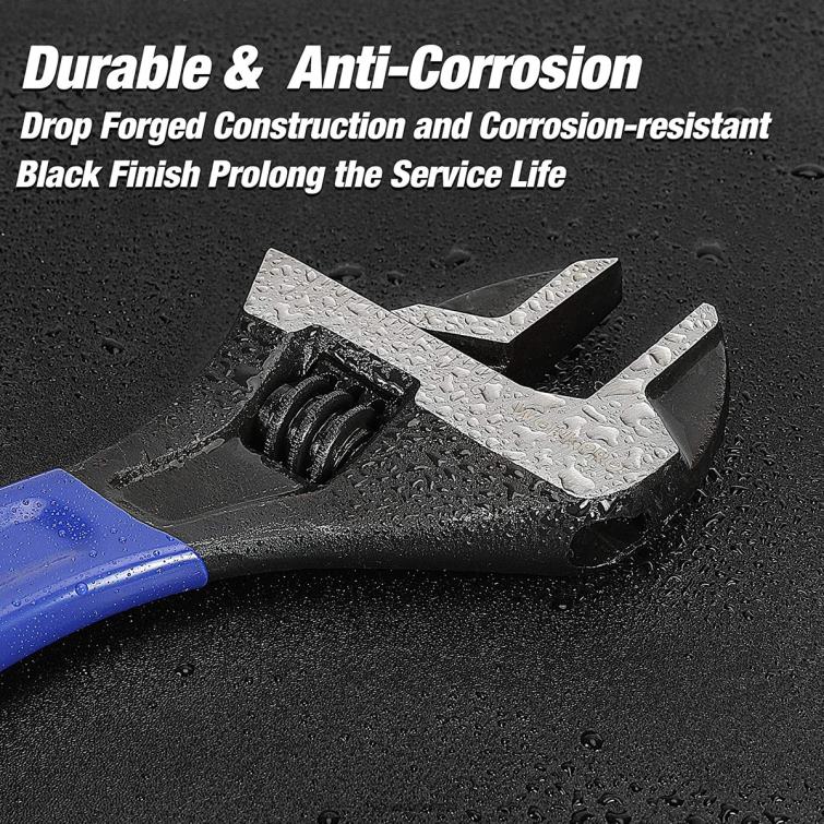 2 Pcs Adjustable Wrench Set for Home GarageWorkshop and DIY 8884L87 Helpful WORKPRO Tool