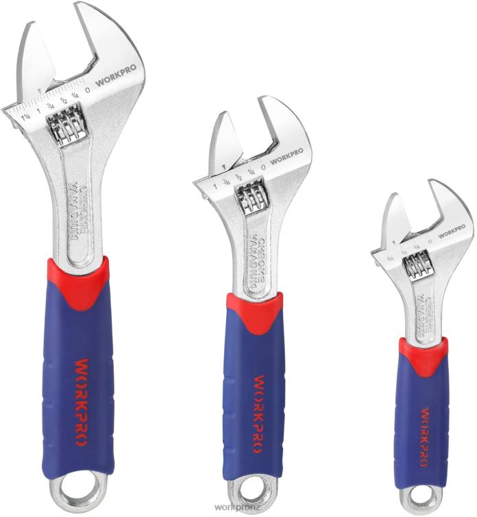 3 Pcs Adjustable Wrench Set 8884L83 Morden WORKPRO Tool