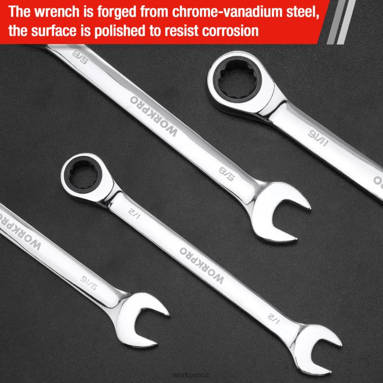 7-Piece Ratcheting Combination Wrench Set 8884L85 Useful WORKPRO Tool