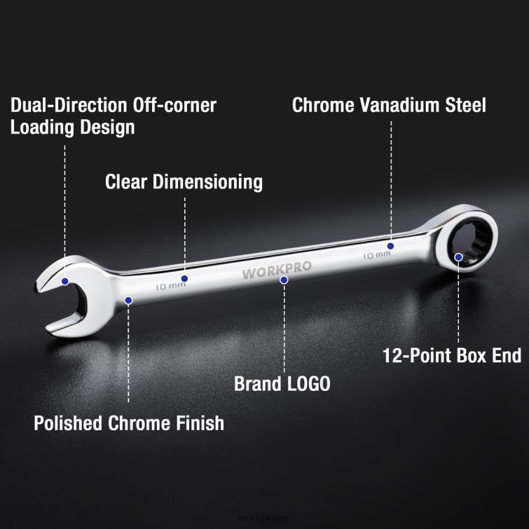 7-Piece Ratcheting Combination Wrench Set 8884L85 Useful WORKPRO Tool