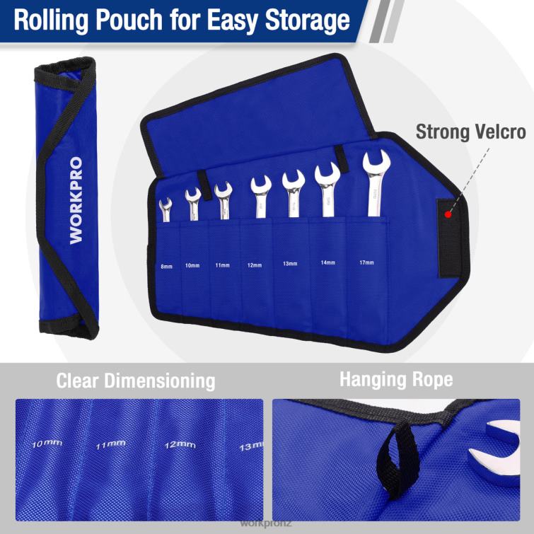 7-Piece Ratcheting Combination Wrench Set 8884L85 Useful WORKPRO Tool