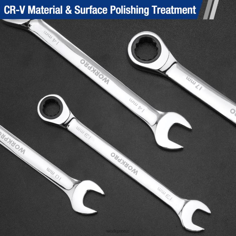 7-Piece Ratcheting Combination Wrench Set 8884L85 Useful WORKPRO Tool