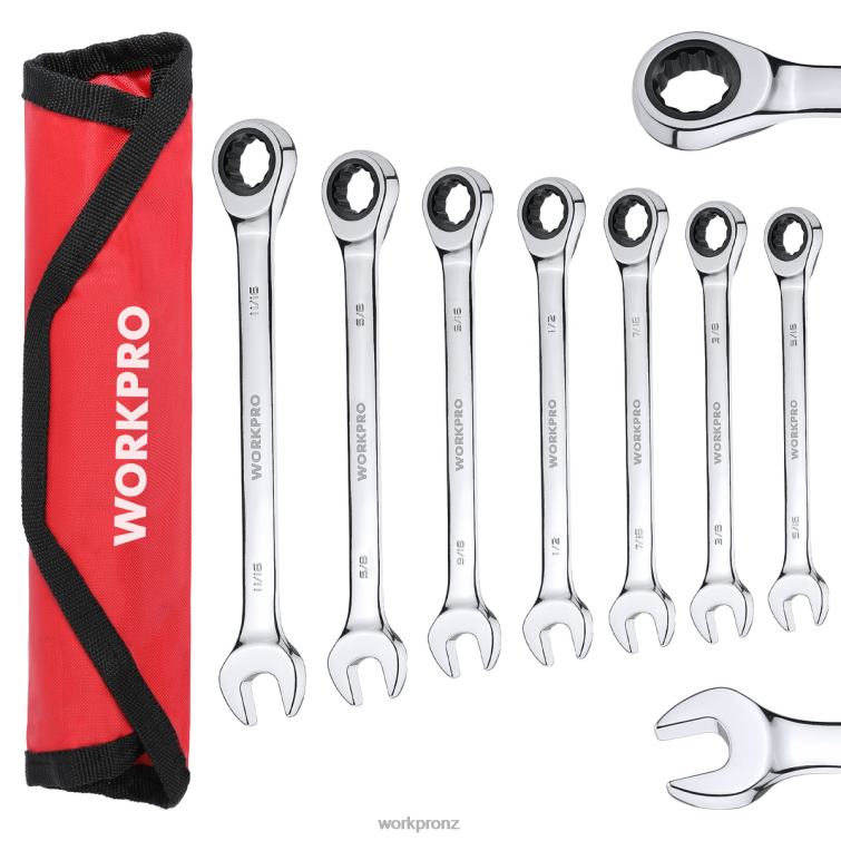 7-Piece Ratcheting Combination Wrench Set 8884L85 Useful WORKPRO Tool