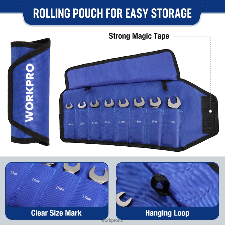 8 Pcs Flex-Head Stubby Ratcheting Combination Wrench Set 8884L82 New WORKPRO Tool