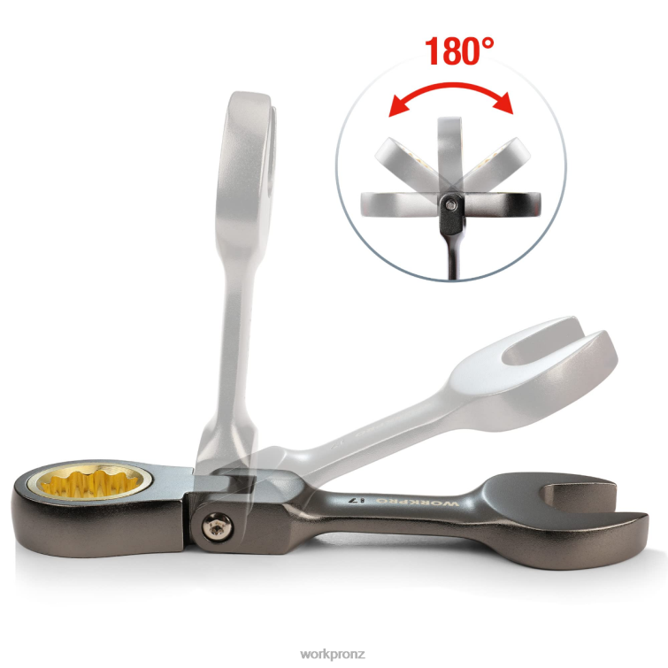 8 Pcs Flex-Head Stubby Ratcheting Combination Wrench Set 8884L82 New WORKPRO Tool