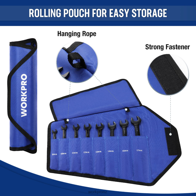 8 Pcs Ratcheting Combination Flex-Head Anti-Slip Wrench Set 8884L80 Morden WORKPRO Tool