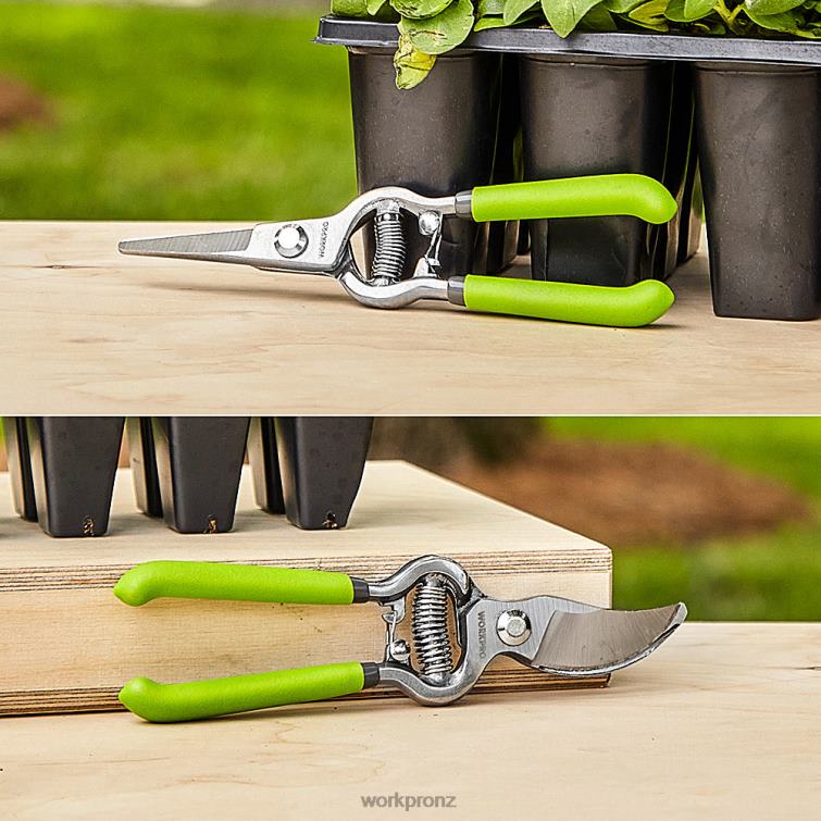 2 Pcs Pruning Shears Set with Steel Straight Blade 8884L271 Helpful WORKPRO Tool