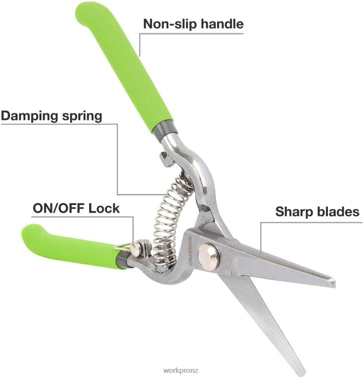 2 Pcs Pruning Shears Set with Steel Straight Blade 8884L271 Helpful WORKPRO Tool