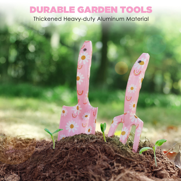 4PCS Aluminum Garden Tool Set 8884L285 White/Pink WORKPRO Tool