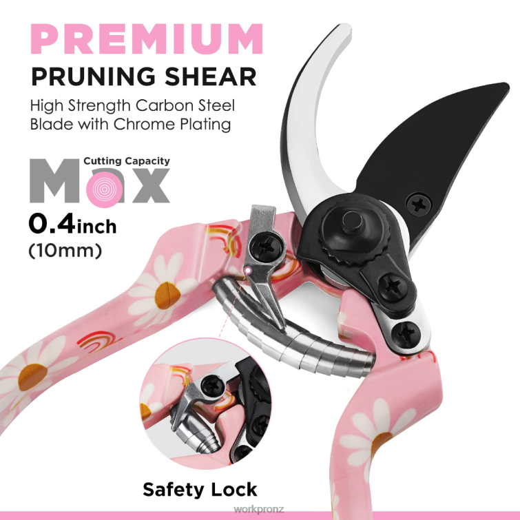 4PCS Aluminum Garden Tool Set 8884L285 White/Pink WORKPRO Tool