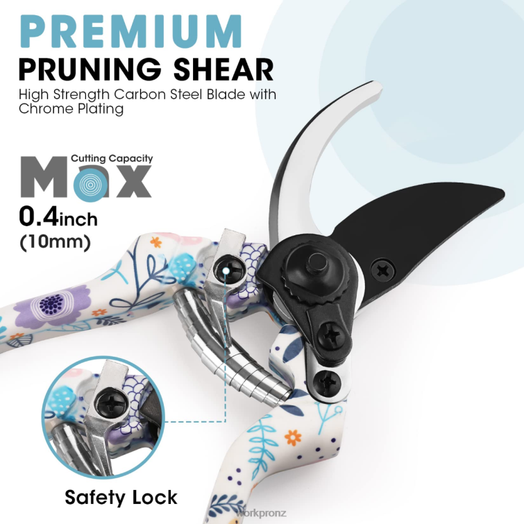 4PCS Aluminum Garden Tool Set 8884L285 White/Pink WORKPRO Tool