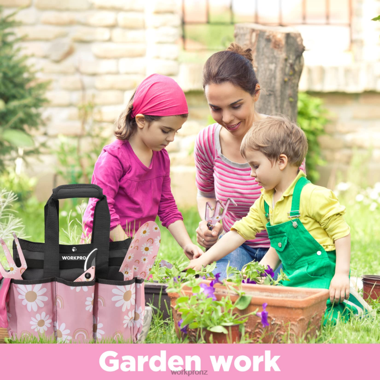 5PCS Aluminum Heavy Duty Gardening Tool Set 8884L284 White/Pink WORKPRO Tool