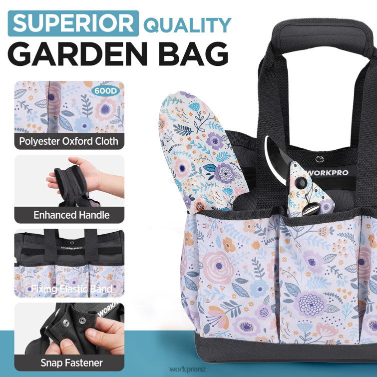 5PCS Aluminum Heavy Duty Gardening Tool Set 8884L284 White/Pink WORKPRO Tool