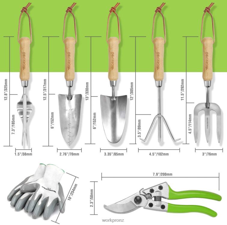 7 Pcs Stainless Steel Heavy Duty Garden Tools Set 8884L274 Morden WORKPRO Tool