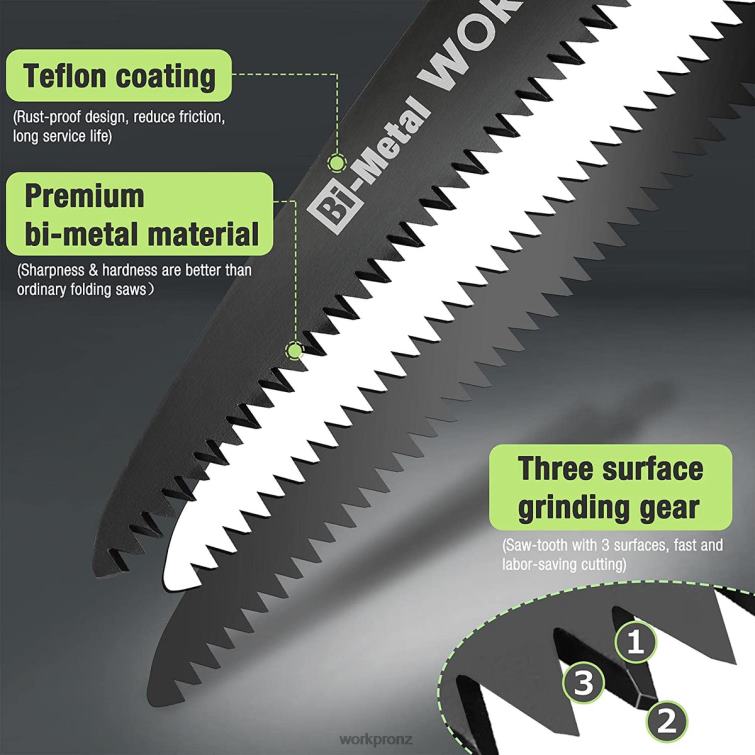 Folding Saw Compact Hand Pruning Saw with 7 Inch Blade Push Button Lock 8884L270 Helpful WORKPRO Tool