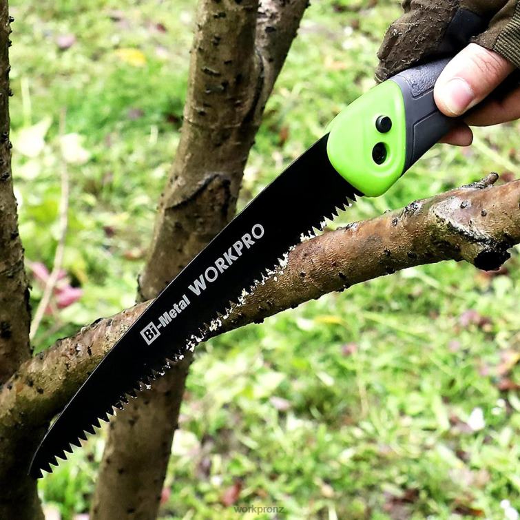 Folding Saw Compact Hand Pruning Saw with 7 Inch Blade Push Button Lock 8884L270 Helpful WORKPRO Tool