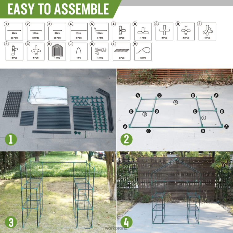 Large 3 Tier 8 ShelvesOutdoor Portable Walk-in Gardening Greenhouse 8884L290 Useful WORKPRO Tool