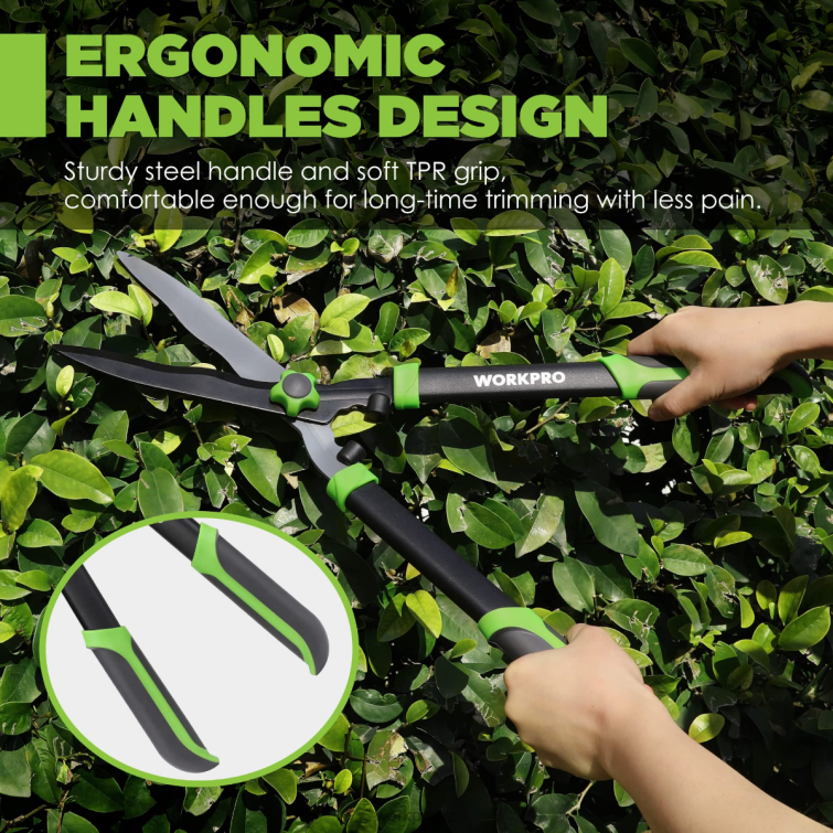 Manual Hedge Shears with Wavy Blade & Ergonomic Comfortable Handle 8884L287 New WORKPRO Tool