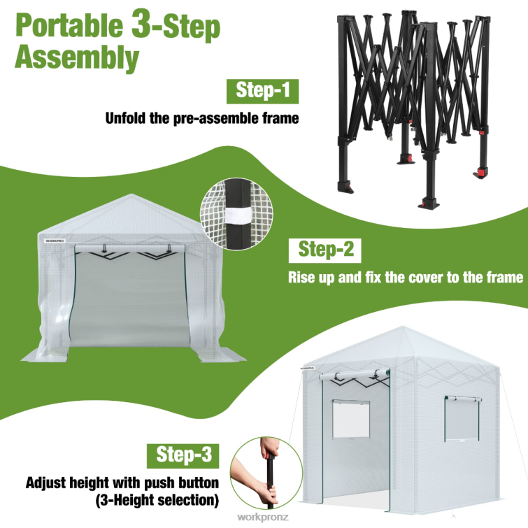 Portable Walk-in Greenhouse 8884L289 Useful WORKPRO Tool