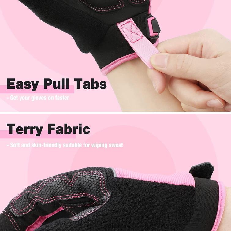 Safety Work Gloves, Touch Screen, Terry Fabric, Non-Slip Working Gloves- M 8884L250 Pink WORKPRO Tool